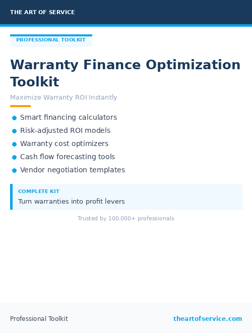 Warranty Finance Optimization Toolkit