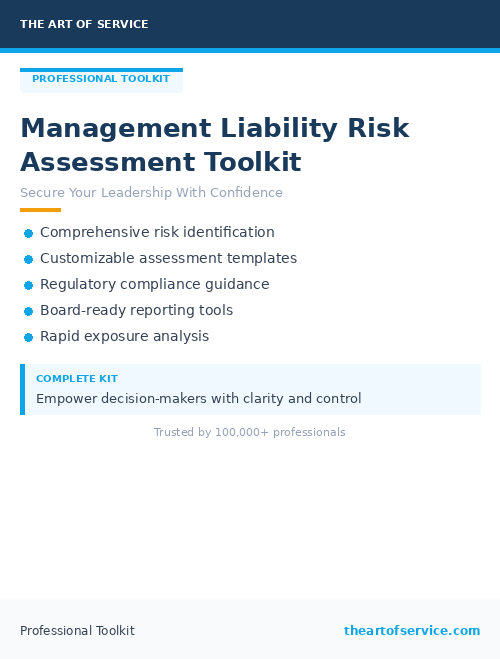Management Liability Risk Assessment Toolkit