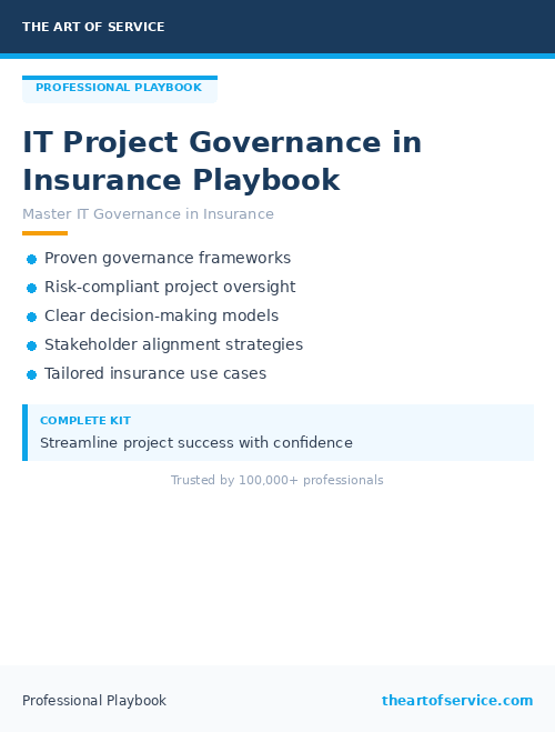 IT Project Governance in Insurance Playbook