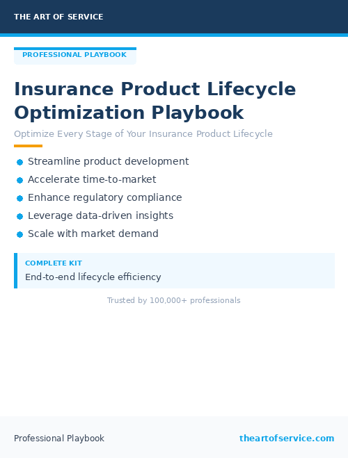 Insurance Product Lifecycle Optimization Playbook