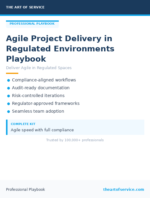 Agile Project Delivery in Regulated Environments Playbook