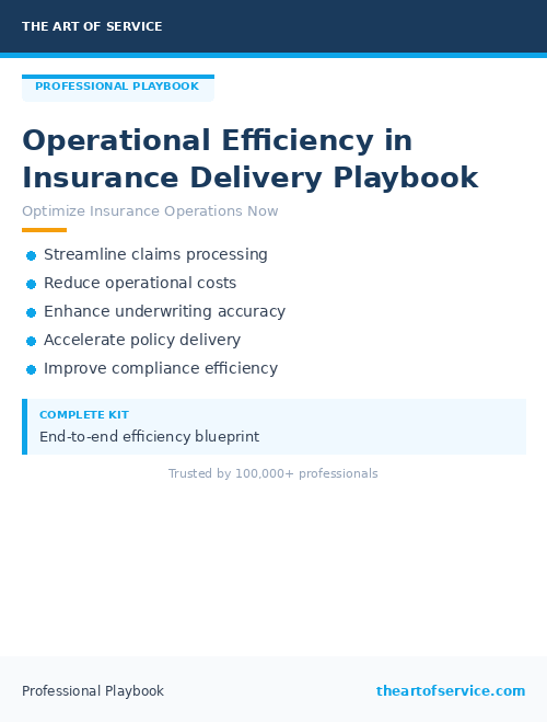 Operational Efficiency in Insurance Delivery Playbook