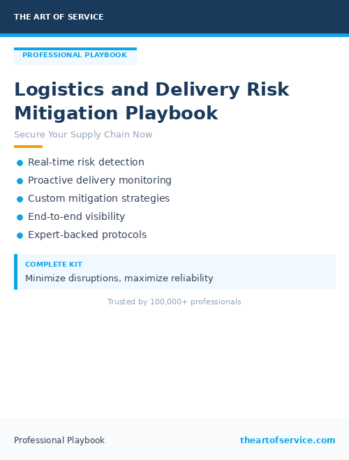 Logistics and Delivery Risk Mitigation Playbook