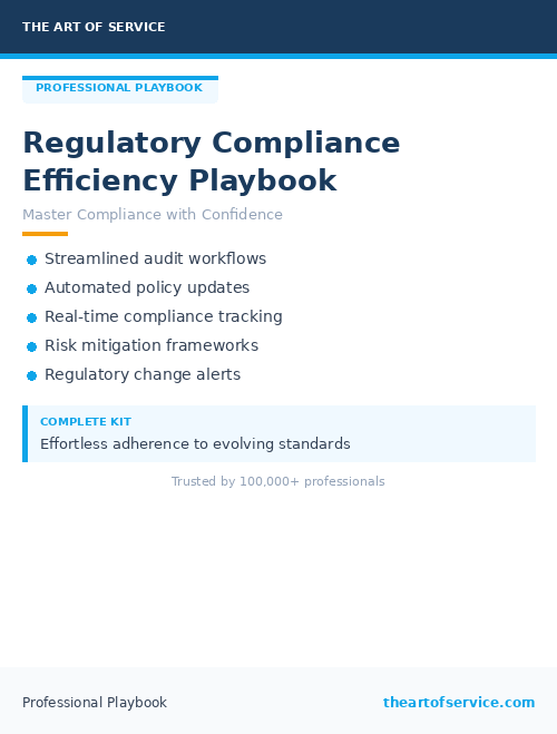 Regulatory Compliance Efficiency Playbook