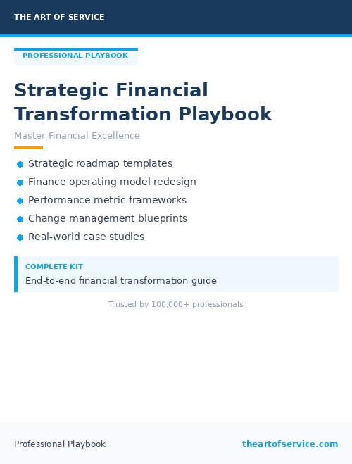 Strategic Financial Transformation Playbook