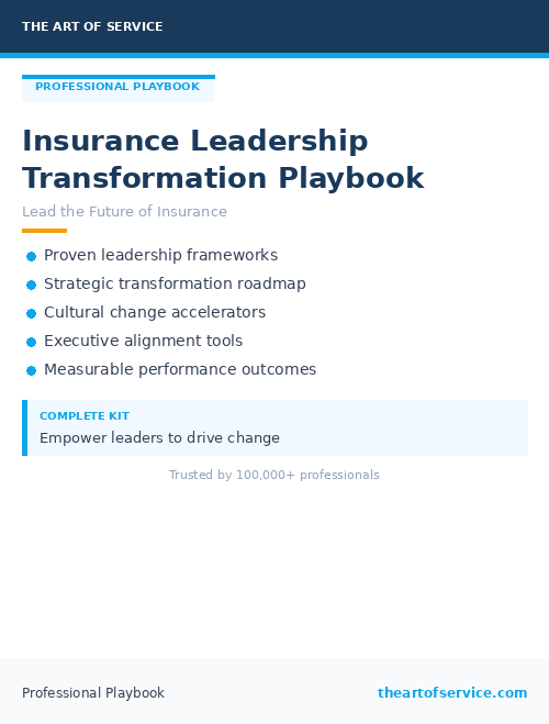 Insurance Leadership Transformation Playbook