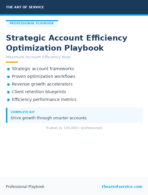 Strategic Account Efficiency Optimization Playbook