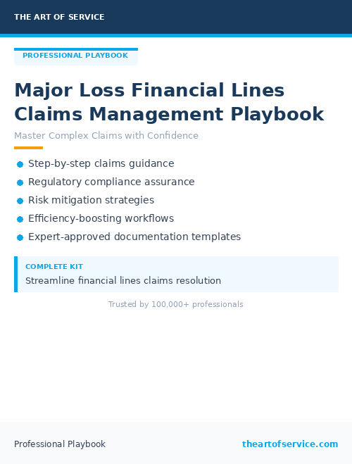 Major Loss Financial Lines Claims Management Playbook
