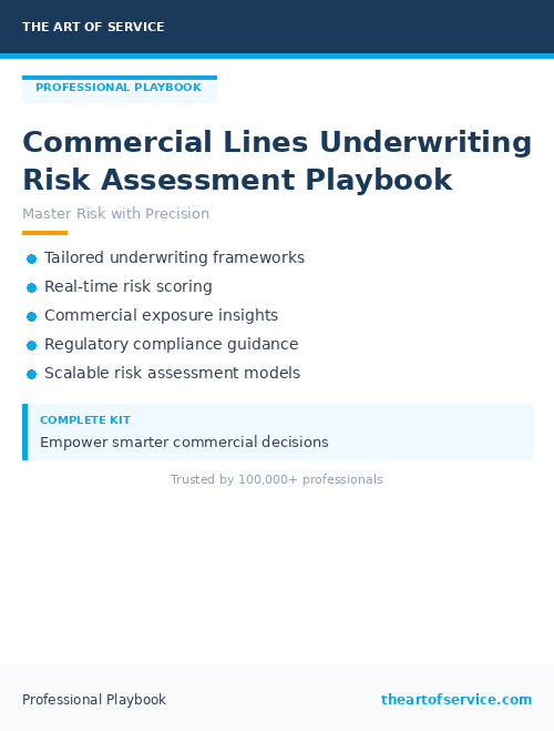 Commercial Lines Underwriting Risk Assessment Playbook