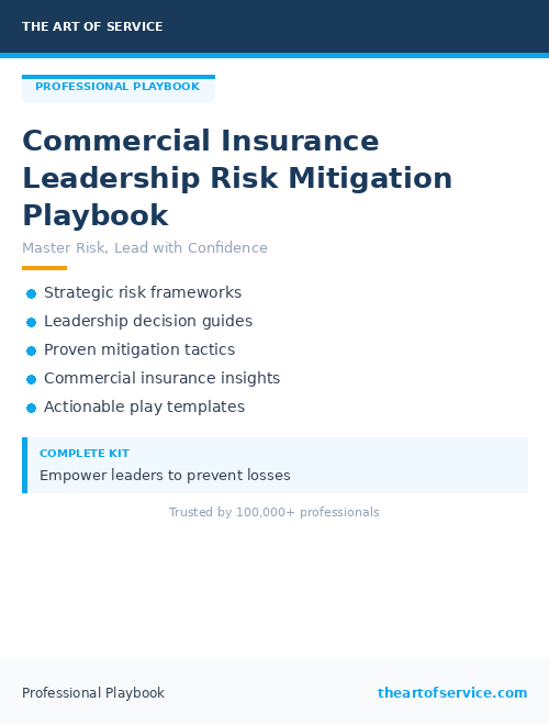 Commercial Insurance Leadership Risk Mitigation Playbook
