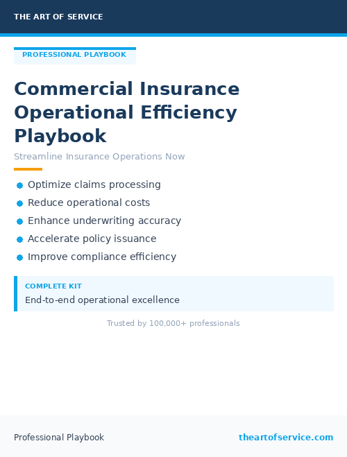 Commercial Insurance Operational Efficiency Playbook