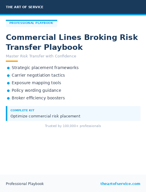 Commercial Lines Broking Risk Transfer Playbook