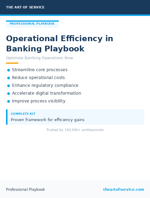 Operational Efficiency in Banking Playbook