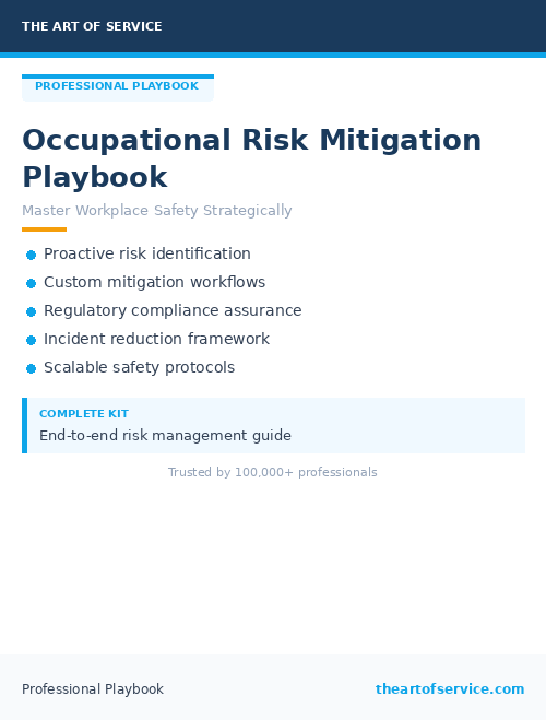 Occupational Risk Mitigation Playbook