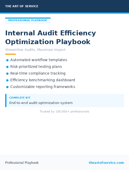 Internal Audit Efficiency Optimization Playbook