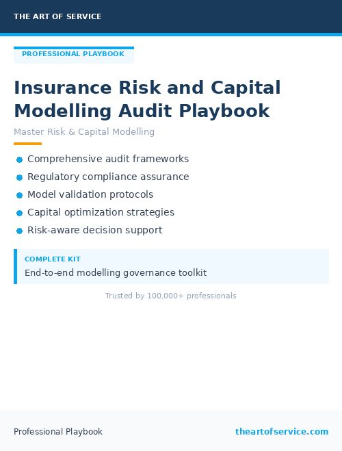 Insurance Risk and Capital Modelling Audit Playbook