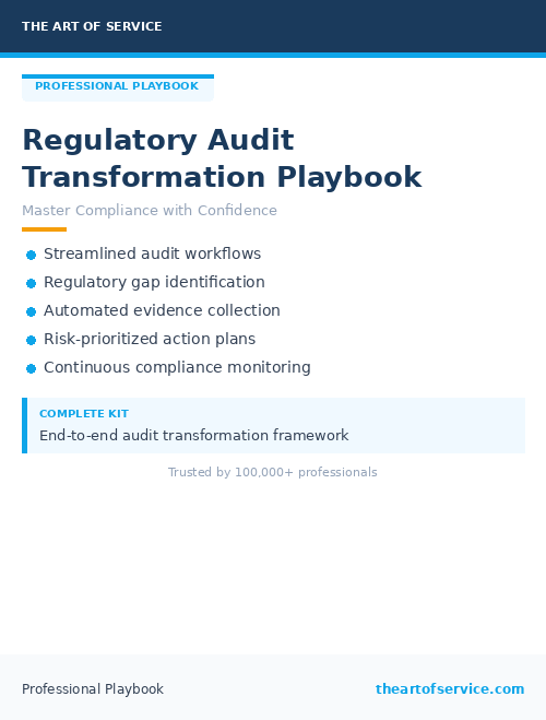 Regulatory Audit Transformation Playbook