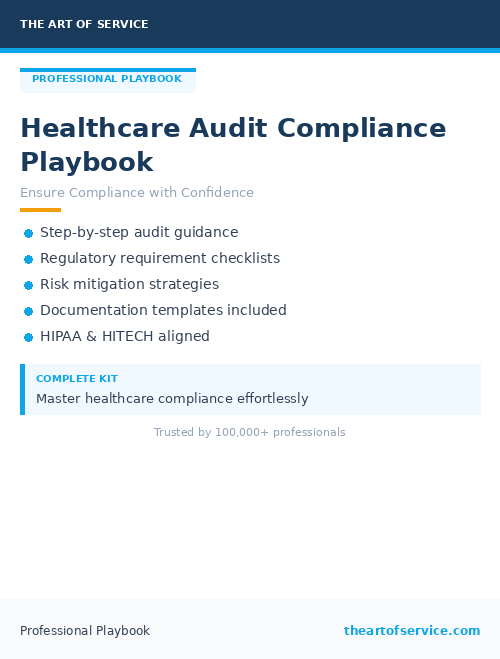 Healthcare Audit Compliance Playbook