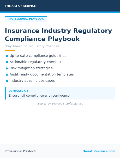 Insurance Industry Regulatory Compliance Playbook