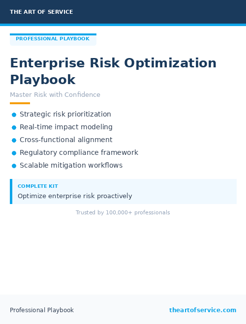 Enterprise Risk Optimization Playbook