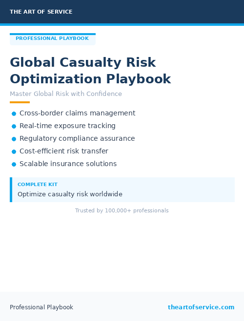 Global Casualty Risk Optimization Playbook