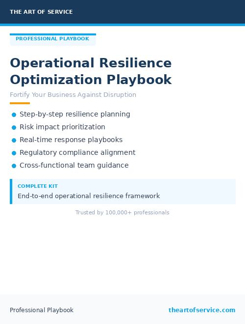 Operational Resilience Optimization Playbook