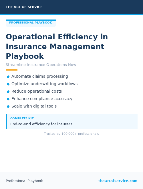 Operational Efficiency in Insurance Management Playbook