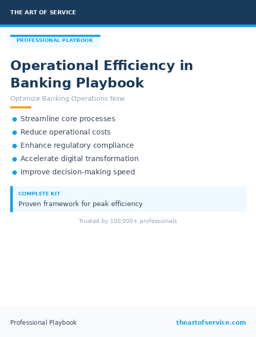 Operational Efficiency in Banking Playbook