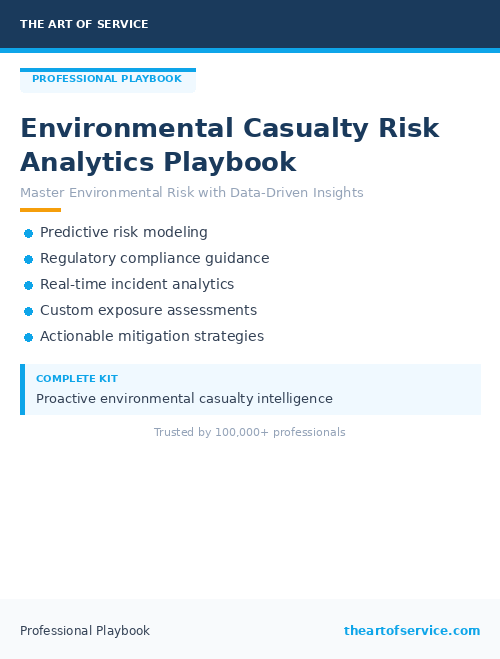 Environmental Casualty Risk Analytics Playbook