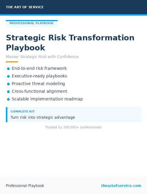 Strategic Risk Transformation Playbook