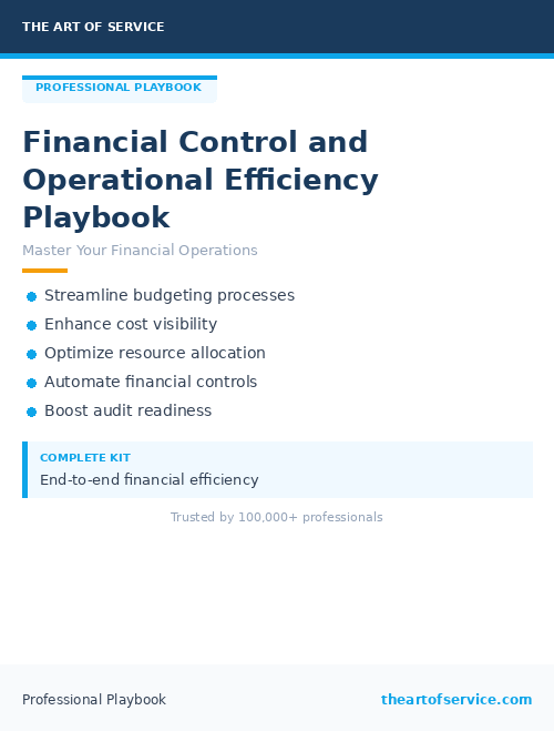Financial Control and Operational Efficiency Playbook