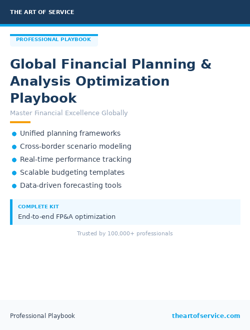 Global Financial Planning & Analysis Optimization Playbook