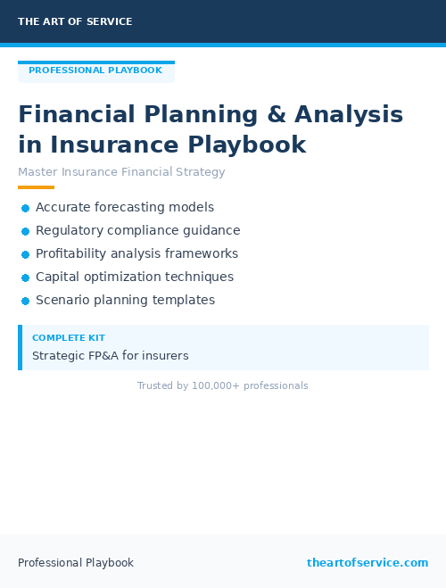 Financial Planning & Analysis in Insurance Playbook