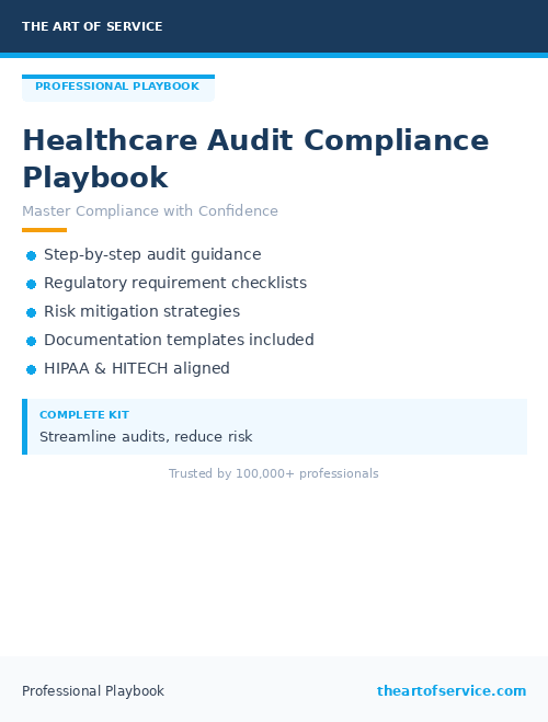 Healthcare Audit Compliance Playbook