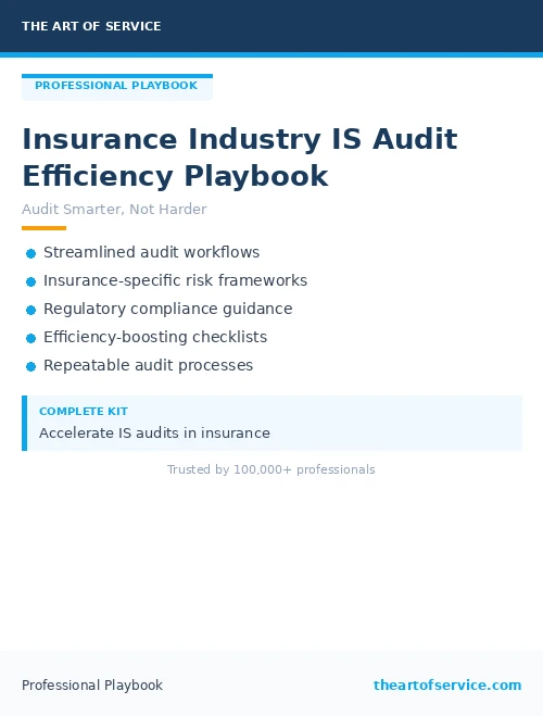 Insurance Industry IS Audit Efficiency Playbook