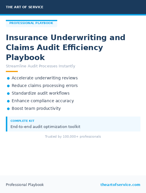 Insurance Underwriting and Claims Audit Efficiency Playbook