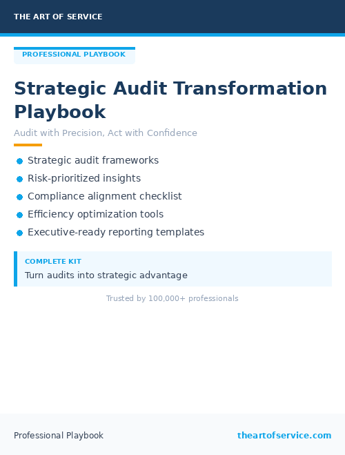 Strategic Audit Transformation Playbook