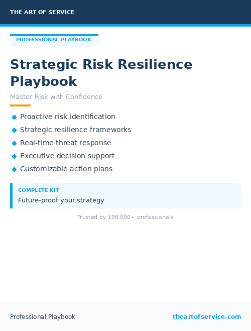 Strategic Risk Resilience Playbook