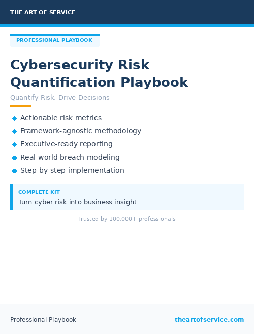 Cybersecurity Risk Quantification Playbook