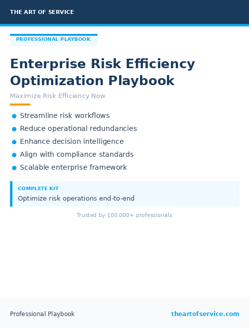 Enterprise Risk Efficiency Optimization Playbook