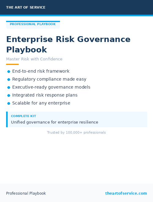 Enterprise Risk Governance Playbook