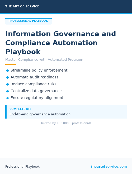 Information Governance and Compliance Automation Playbook