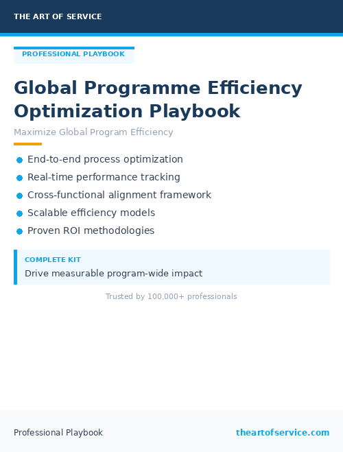 Global Programme Efficiency Optimization Playbook