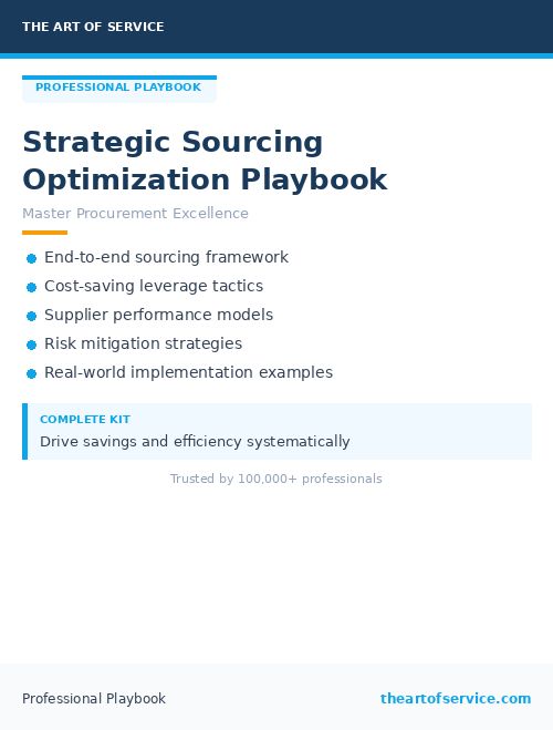 Strategic Sourcing Optimization Playbook