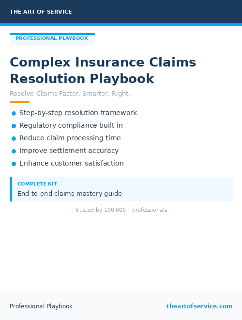 Complex Insurance Claims Resolution Playbook