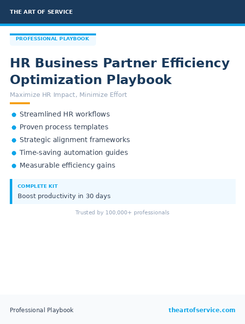 HR Business Partner Efficiency Optimization Playbook