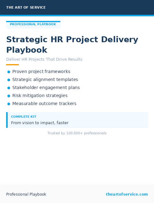 Strategic HR Project Delivery Playbook