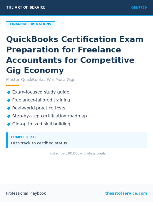 GEN7779 QuickBooks Certification Exam Preparation for Freelance Accountants for Competitive Gig Economy