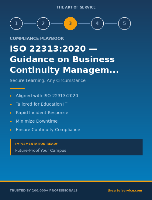 ISO 22313:2020 — Guidance on Business Continuity Management Systems Compliance Playbook for Education - IT & Technical Teams Edition