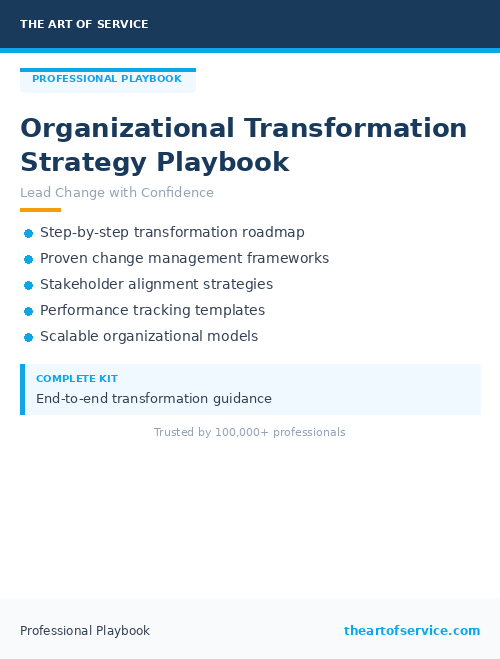 Organizational Transformation Strategy Playbook
